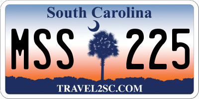 SC license plate MSS225