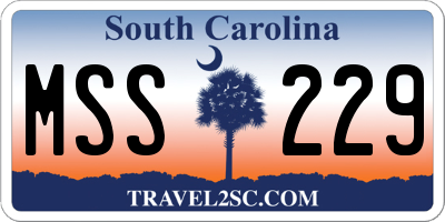 SC license plate MSS229