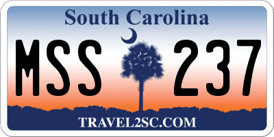 SC license plate MSS237
