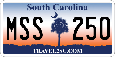 SC license plate MSS250