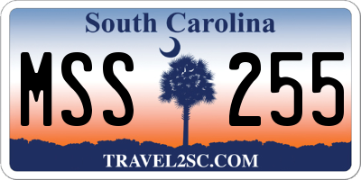 SC license plate MSS255