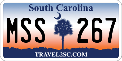 SC license plate MSS267