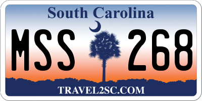SC license plate MSS268