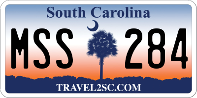 SC license plate MSS284
