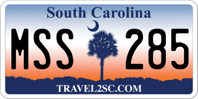 SC license plate MSS285