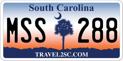 SC license plate MSS288