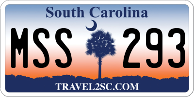 SC license plate MSS293