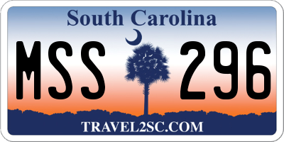 SC license plate MSS296