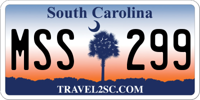 SC license plate MSS299
