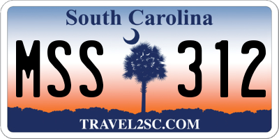 SC license plate MSS312
