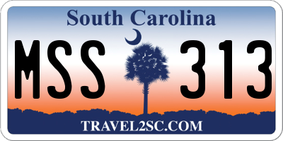 SC license plate MSS313