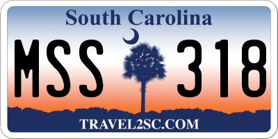 SC license plate MSS318