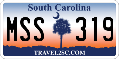 SC license plate MSS319
