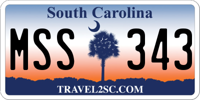 SC license plate MSS343