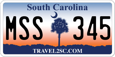 SC license plate MSS345