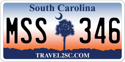 SC license plate MSS346