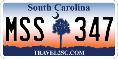 SC license plate MSS347
