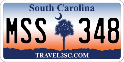 SC license plate MSS348
