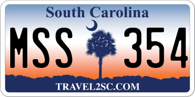 SC license plate MSS354