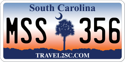 SC license plate MSS356
