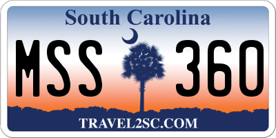 SC license plate MSS360
