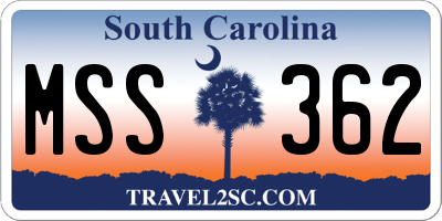 SC license plate MSS362