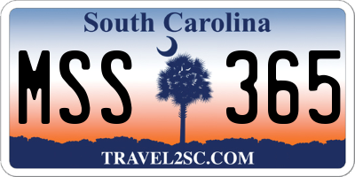 SC license plate MSS365