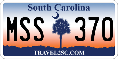 SC license plate MSS370