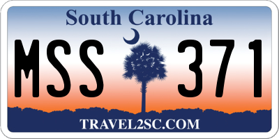 SC license plate MSS371