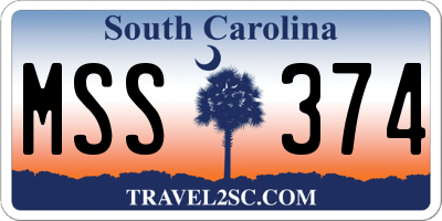 SC license plate MSS374