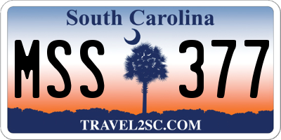 SC license plate MSS377