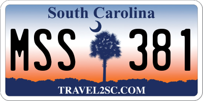 SC license plate MSS381