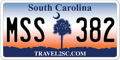 SC license plate MSS382