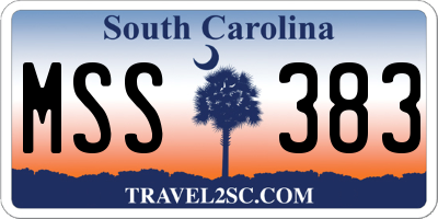 SC license plate MSS383