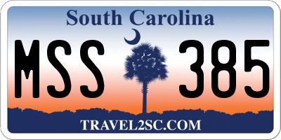 SC license plate MSS385