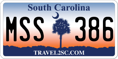 SC license plate MSS386