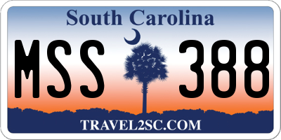 SC license plate MSS388