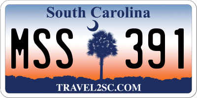 SC license plate MSS391