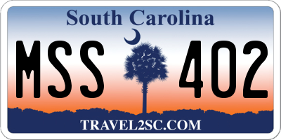 SC license plate MSS402