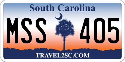 SC license plate MSS405
