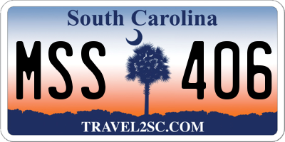 SC license plate MSS406