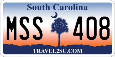 SC license plate MSS408