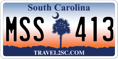 SC license plate MSS413