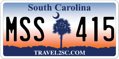 SC license plate MSS415