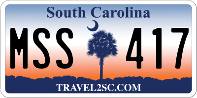 SC license plate MSS417