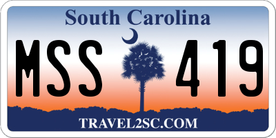 SC license plate MSS419