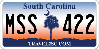 SC license plate MSS422