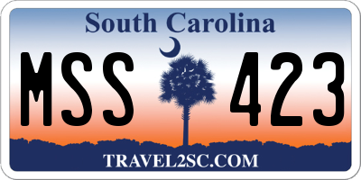 SC license plate MSS423