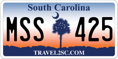 SC license plate MSS425