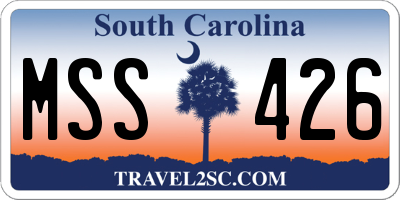 SC license plate MSS426